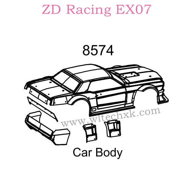 ZD Racing EX07 Parts Car Body 8574