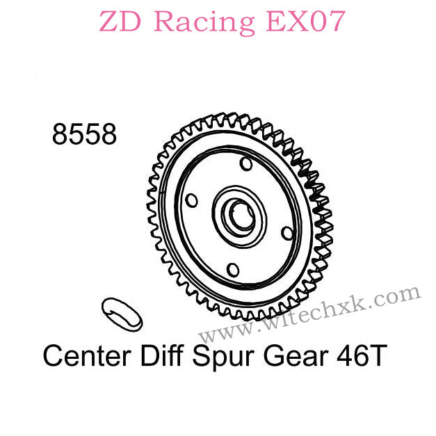 ZD Racing EX07 Parts Center Diff Spur Gear 46T 8558