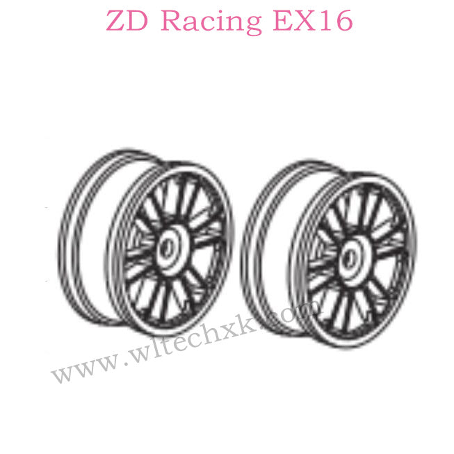 ZD Racing EX16 Parts Tire Rim Coppery Set 6627