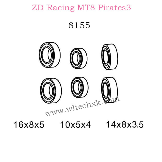 ZD Racing MT8 Pirates3 Parts Bearing 8155