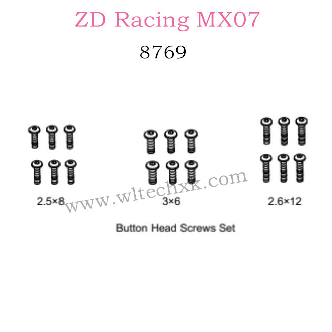 ZD Racing MX-07 Parts Button Head Screws Set 8769